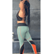 COLOR BLOCK FULL LENGTH LEGGING | Smoke Green/Organge - Legging Fetish