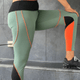 COLOR BLOCK FULL LENGTH LEGGING | Smoke Green/Organge - Legging Fetish