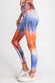 PLUS CASUAL TIE DYE LASER CUT LEGGING | Blue/Orange - Legging Fetish