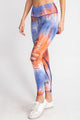 PLUS CASUAL TIE DYE LASER CUT LEGGING | Blue/Orange - Legging Fetish