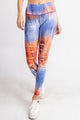 PLUS CASUAL TIE DYE LASER CUT LEGGING | Blue/Orange - Legging Fetish